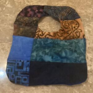 NWOT. Hand Crafted Quilted Reversible Baby Bib $12 ea. or 3/$25